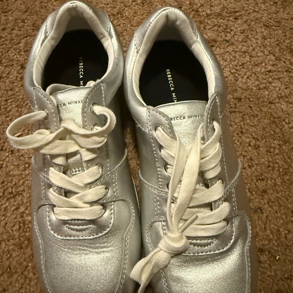 Rebecca Minkoff Metallic Silver Sneakers